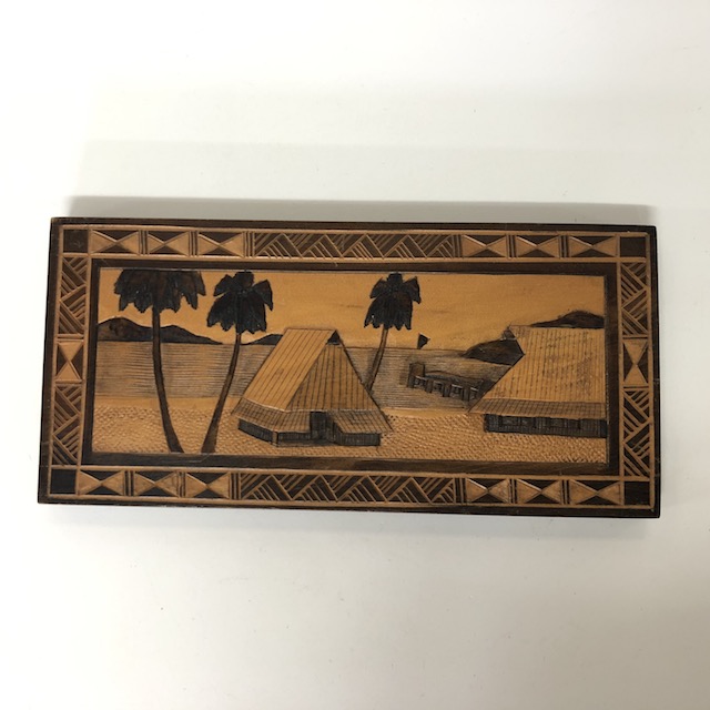 WALL PLAQUE, Wooden Inlay Island Life - Small